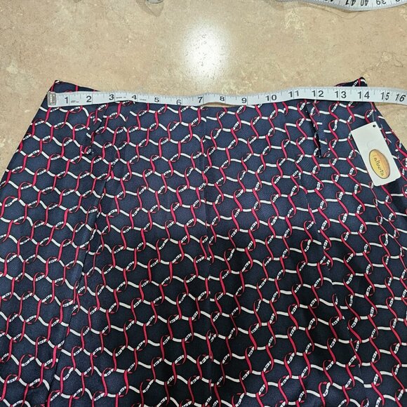 NWT Women's Talbots Pure Silk A-Line Skirt Lined Blue/Red/White Size‎ 4 - Picture 3 of 6